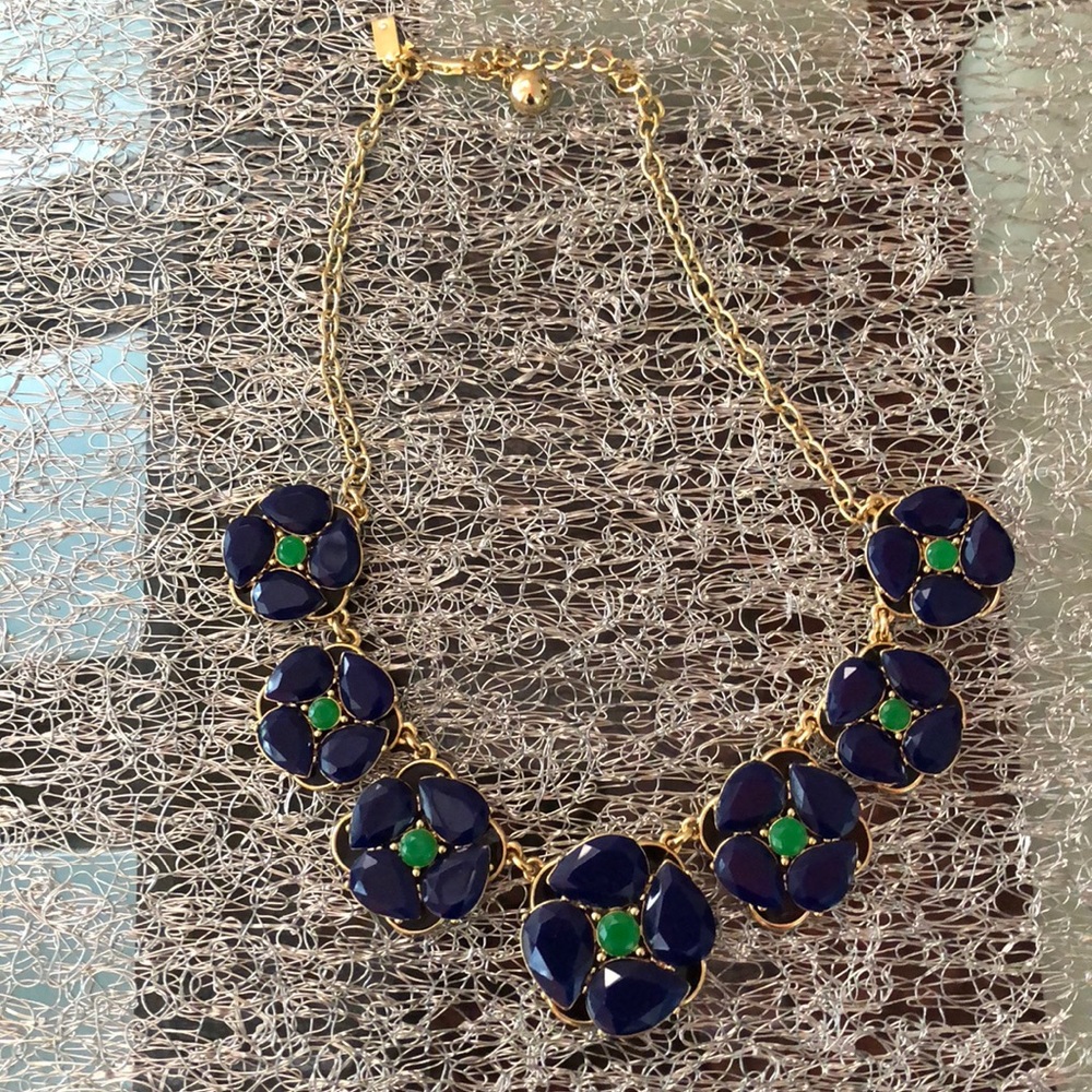 Kate Spade Blue Collar Flower Statement Necklace